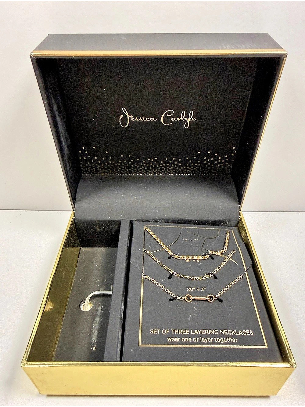 Jessica Carlyle Set of Three Layering Necklaces Gold Layering Necklace Set NWT